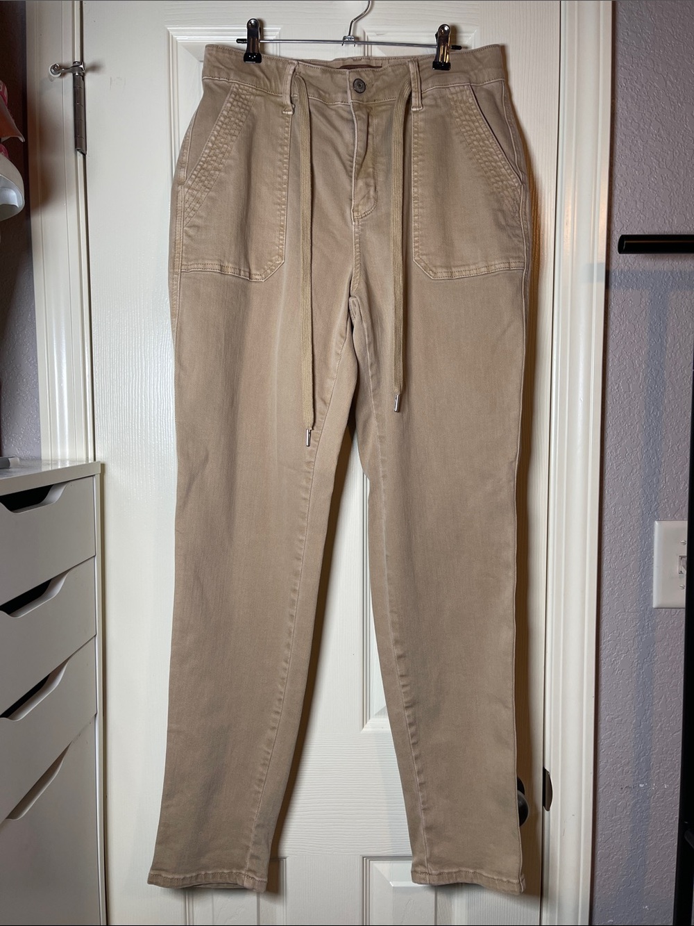 Judy Blue Tan Straight Leg Drawstring Pants